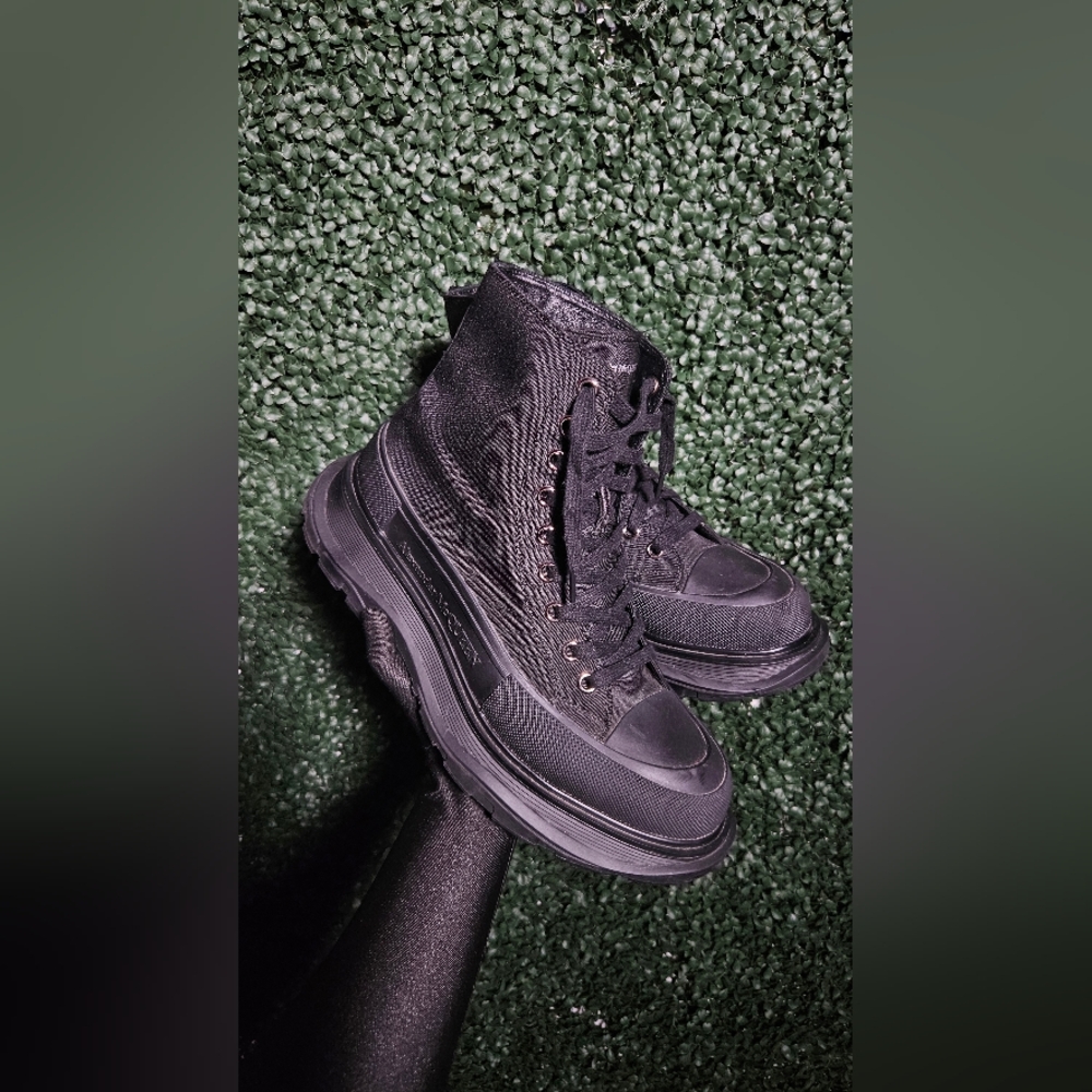 Alexander McQueen Black Combat Boots